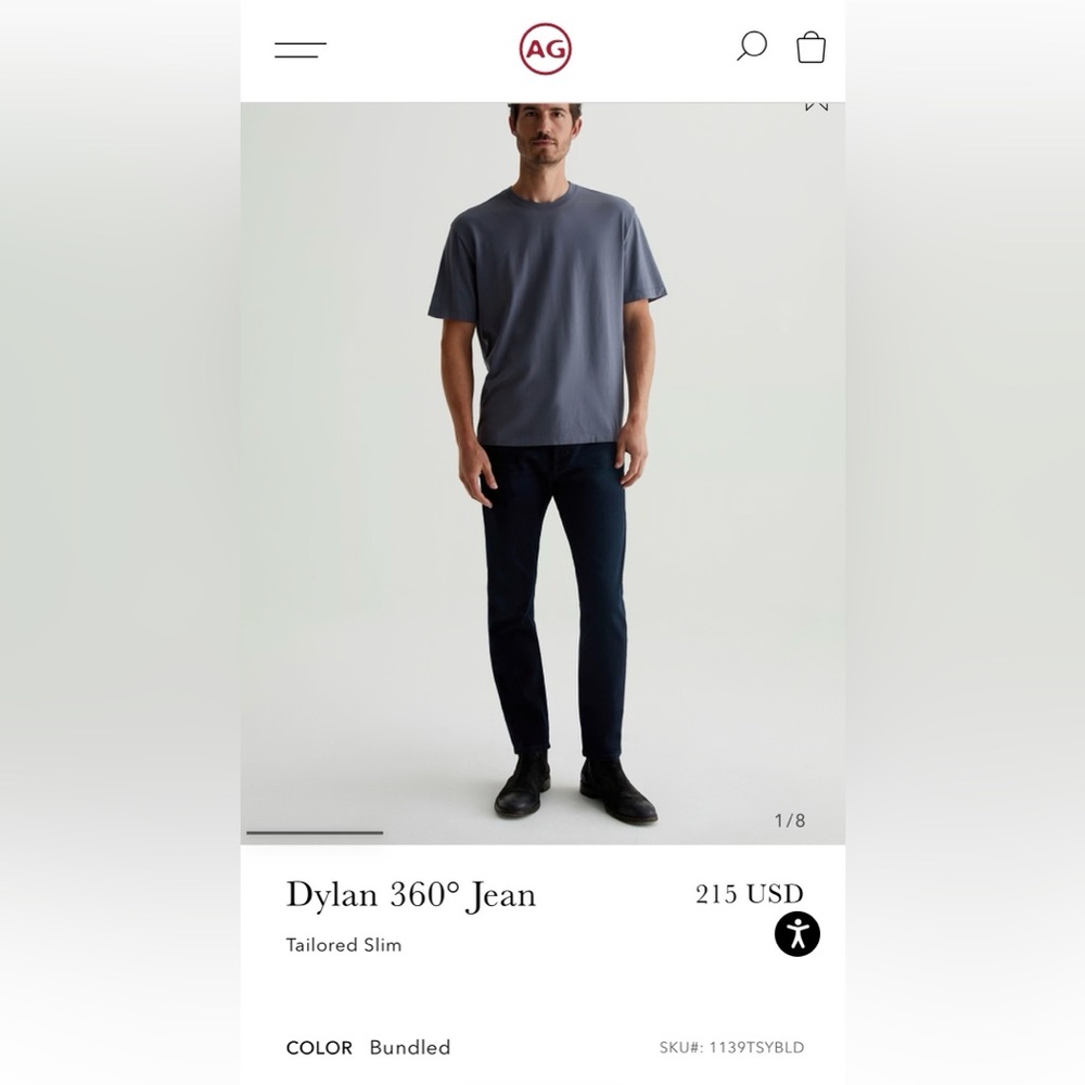 Ag Adriano Goldschmied Slim Jeans in Bundled Dark Blue